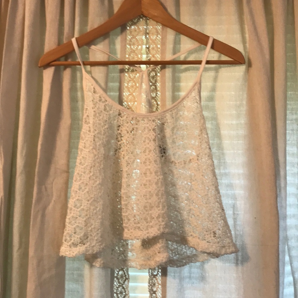 Lace pull-over top.